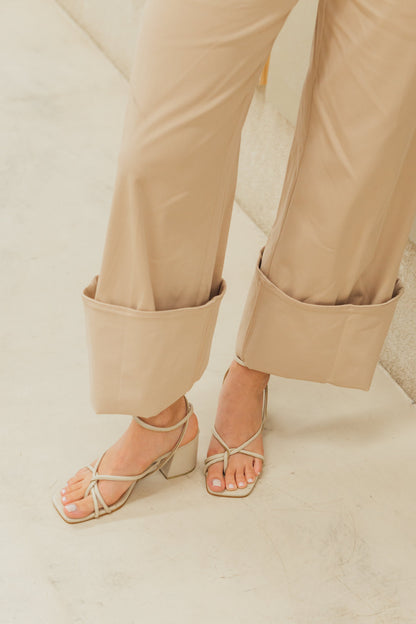 Sandalias de tacón Roma Beige