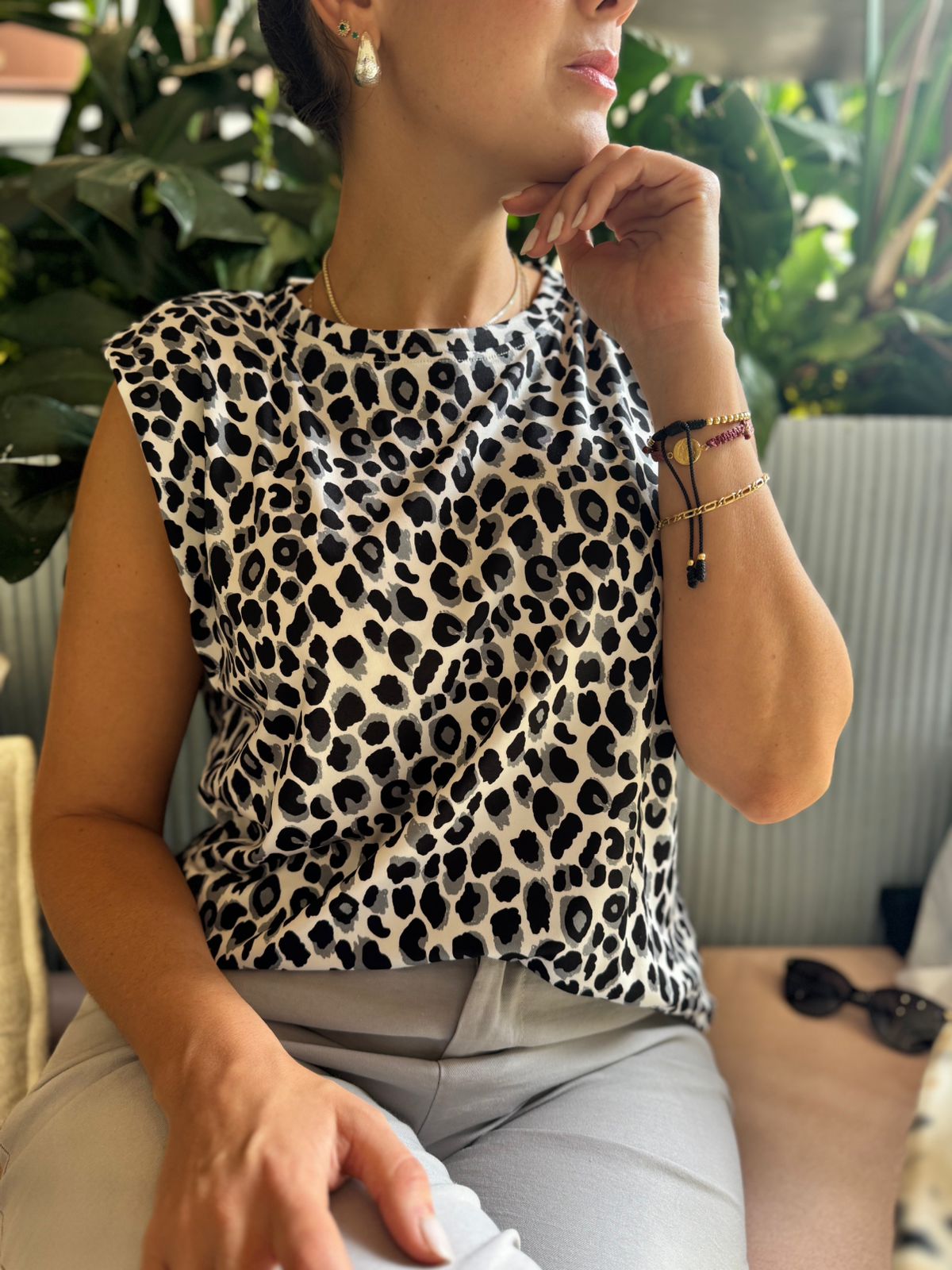 Blusa Hombreras Lety Animal Print